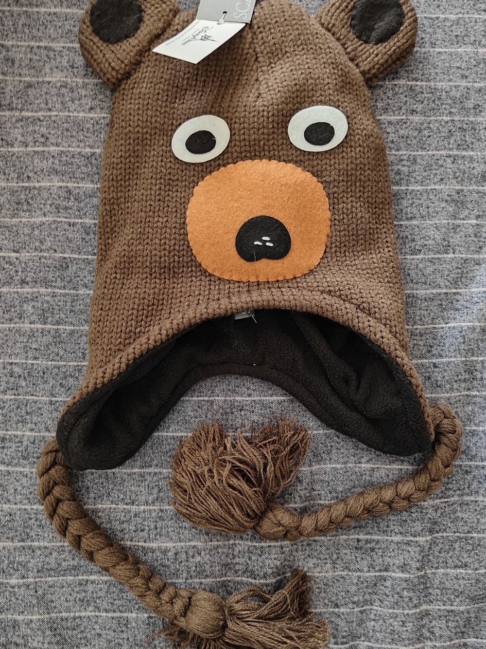 Authentic Disney Parks Children's Brown Bear Knit Earflap Hat